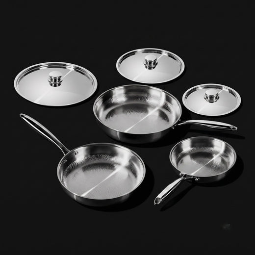 Titanium Hammered Pan Set with Lids | 6-Pc