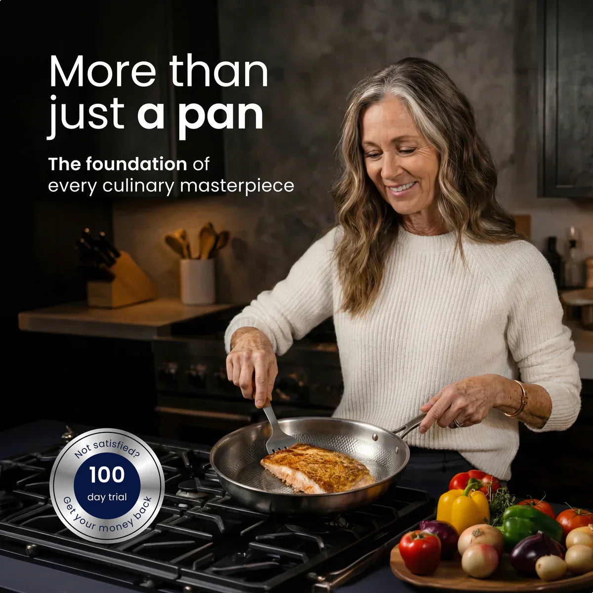 Titanium Hammered Pan + Spatula