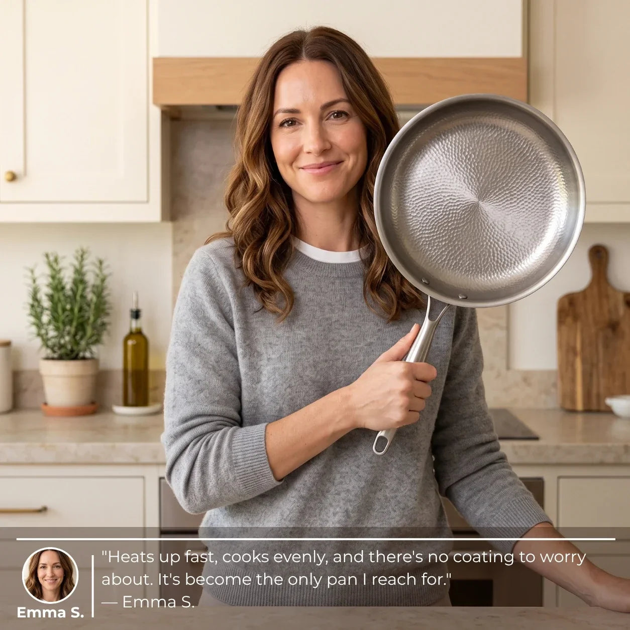 Titanium Hammered Pan + Spatula