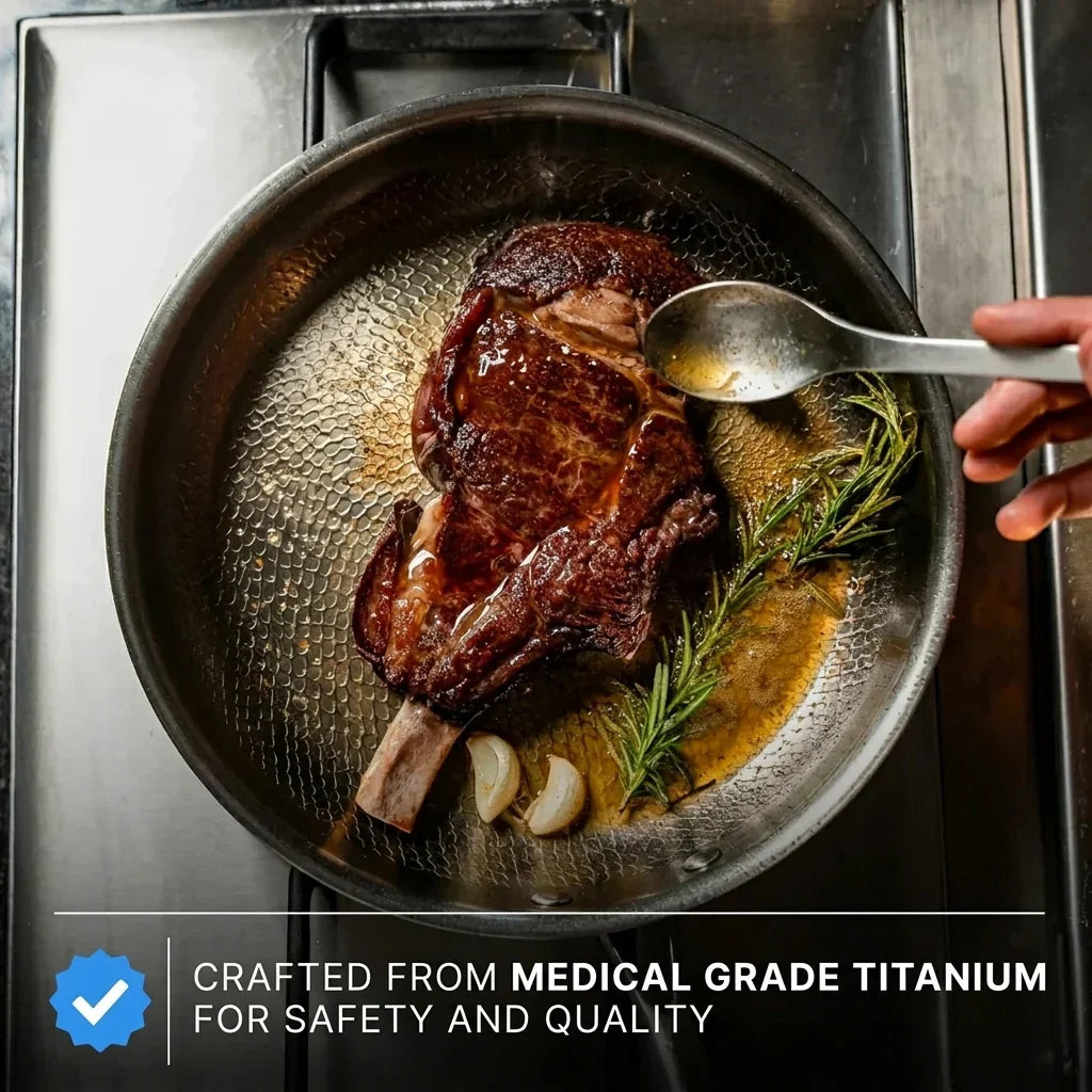 Titanium Hammered Pan Pro & Utensil Set
